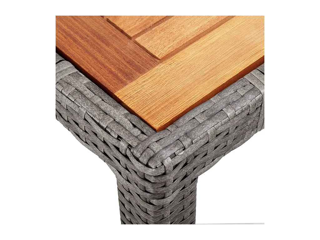 Farina  Ensemble à manger d'extérieur 9pcs coussins Résine tressée Gris