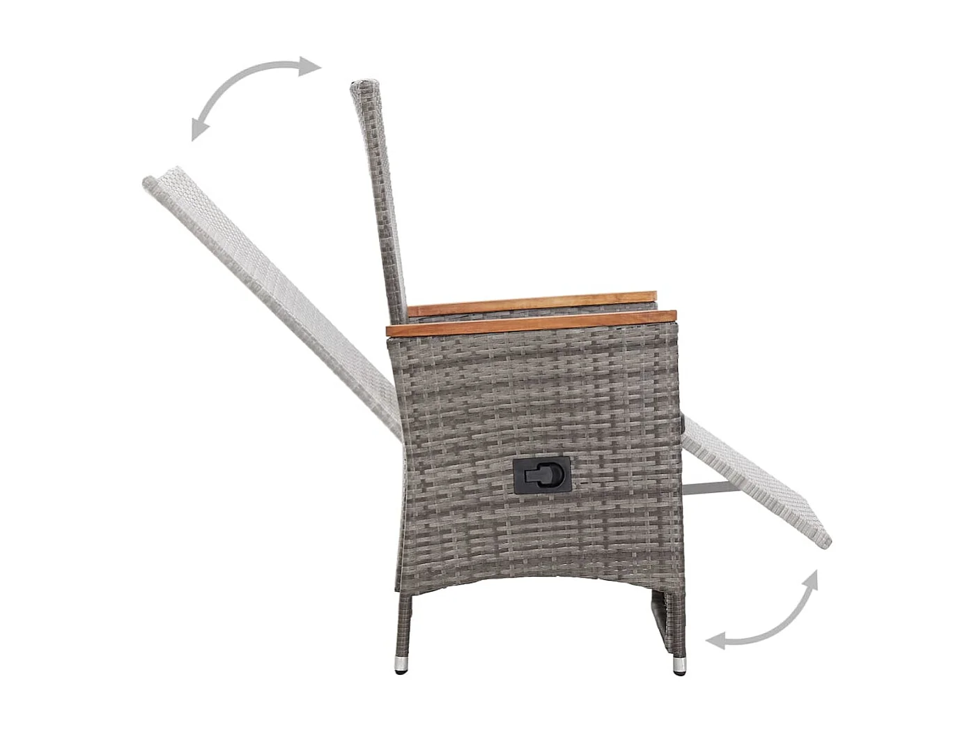 Farina  Ensemble à manger d'extérieur 9pcs coussins Résine tressée Gris