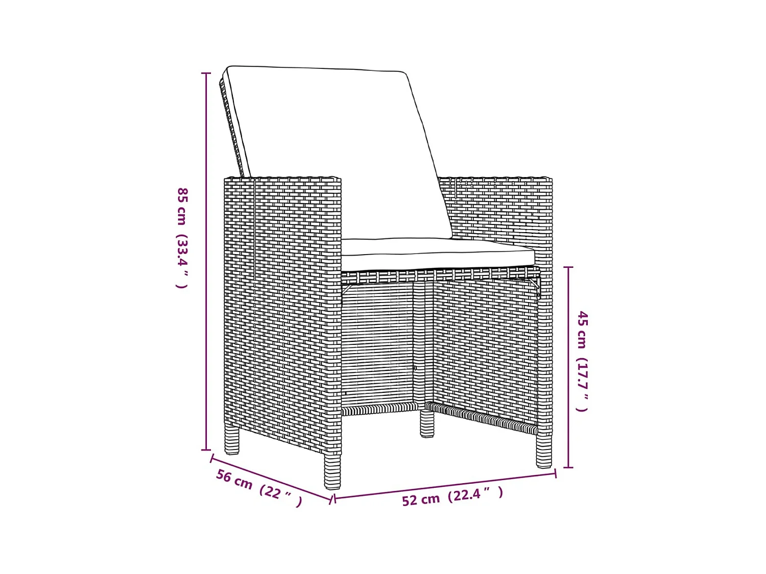 Hugo  Set de comedor de jardín 9 pzas y cojines ratán sintético negro