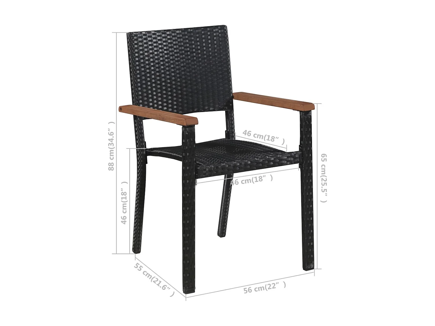 Reno  Ensemble à manger de jardin 9 pcs Noir