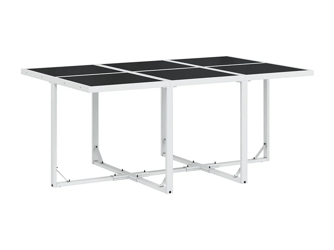 Bardstown  Ensemble à manger de jardin avec coussins 7 pcs blanc textilène