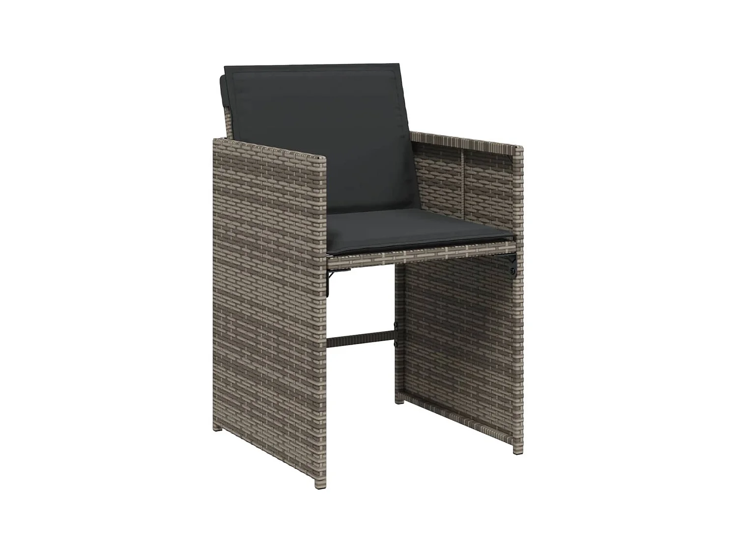 Zele  Ensemble à manger de jardin coussins 13 pcs gris résine tressée