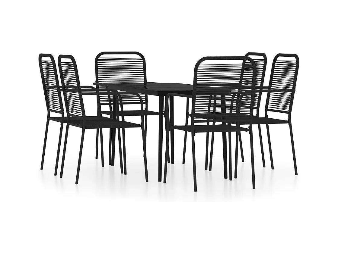 Georgia Ann  7-delige Tuinset zwart