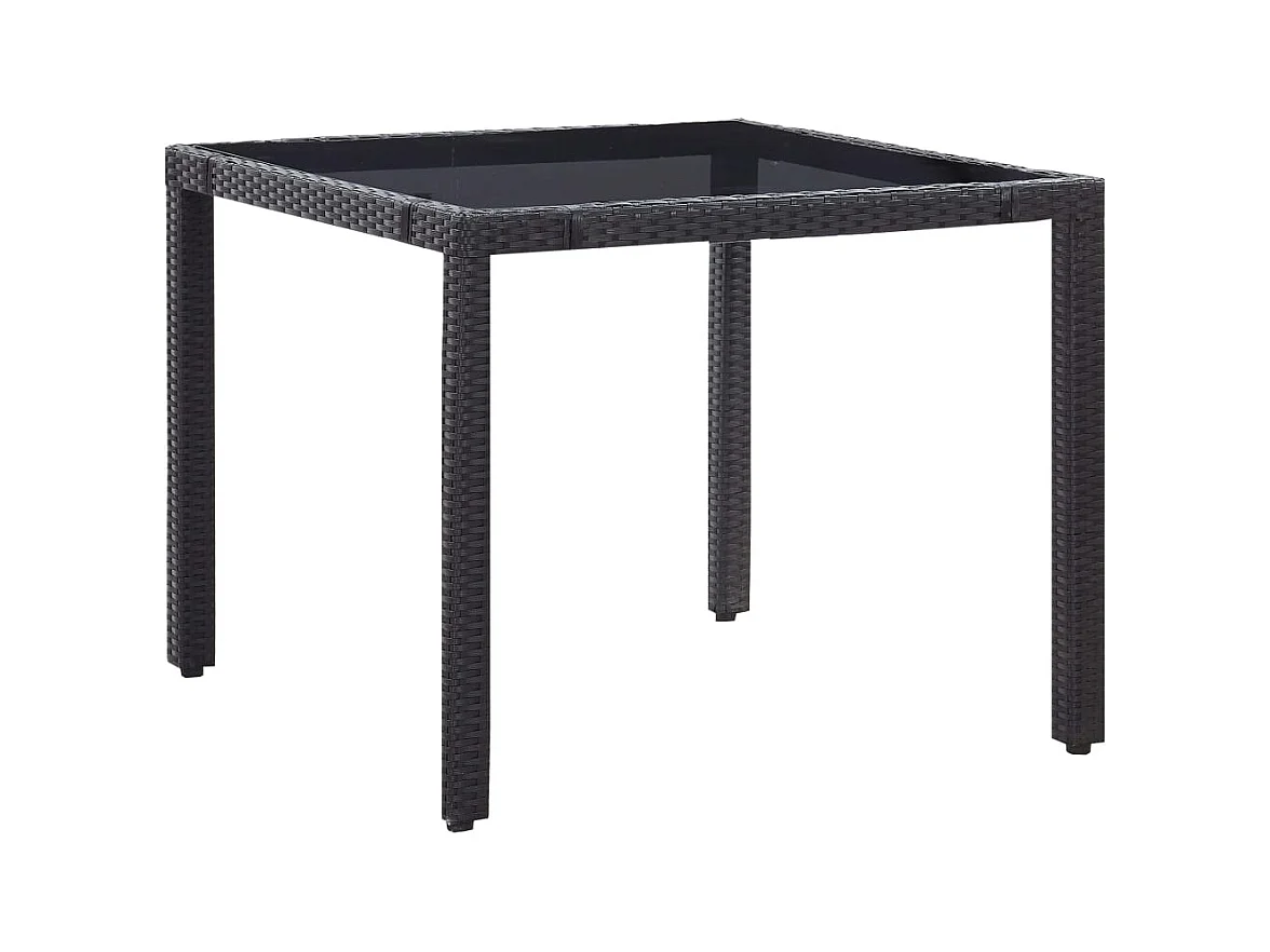 Peylar  Juego de comedor de jardín 5 piezas ratán sintético negro