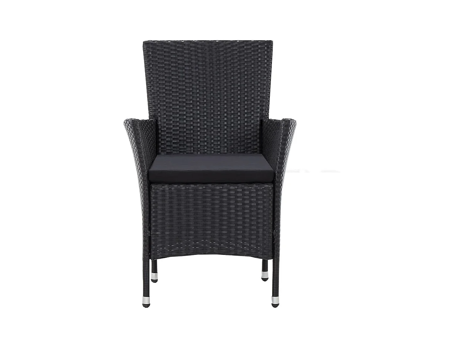 Peylar  Juego de comedor de jardín 5 piezas ratán sintético negro