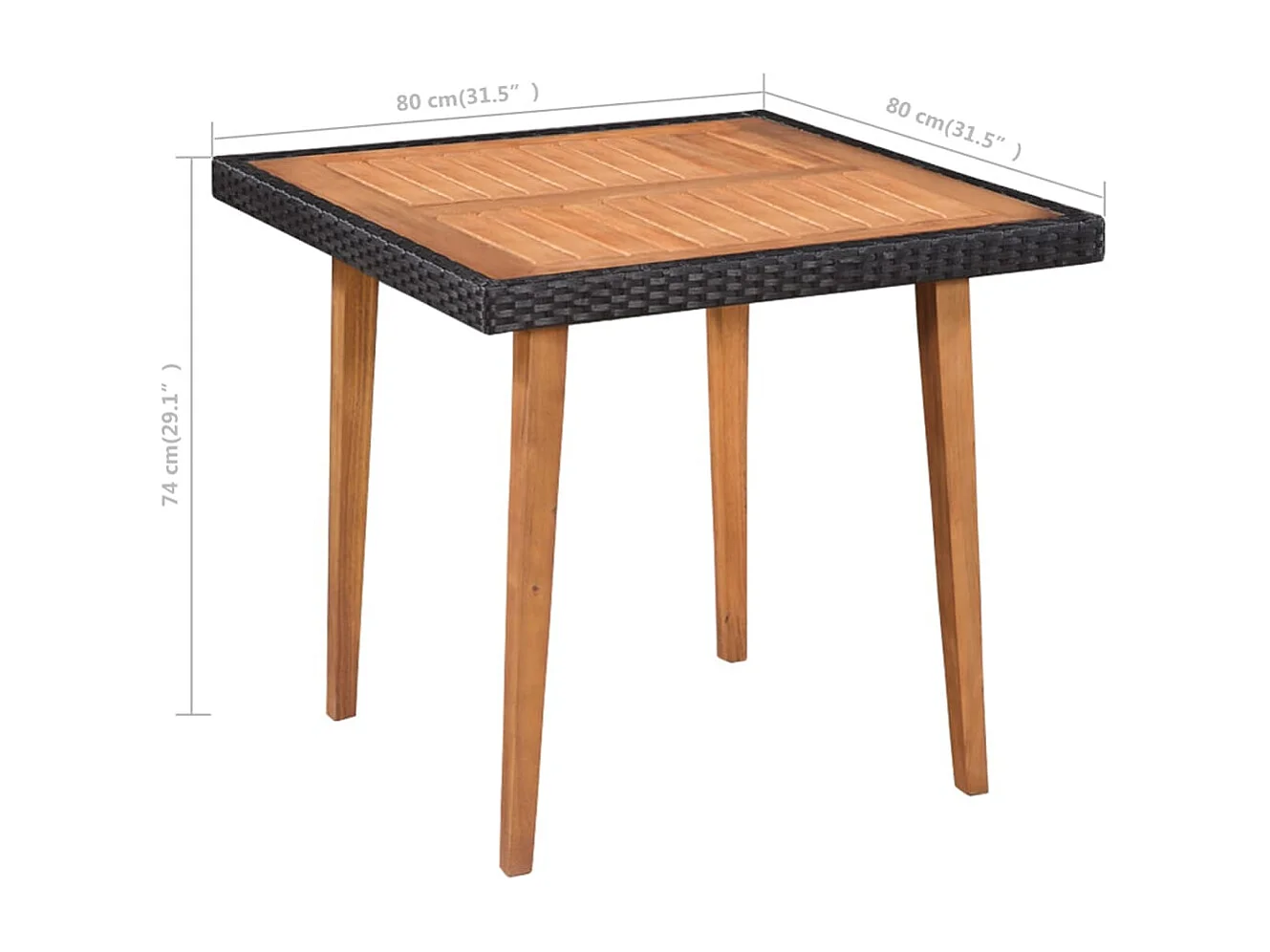 Garden Furniture -  Ensemble à manger d'extérieur 5 pcs Résine tressée Noir marron