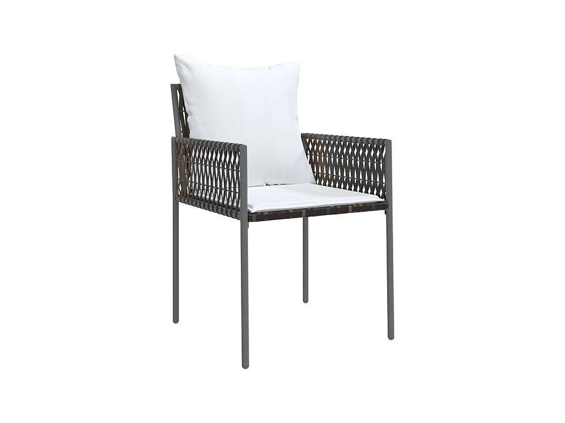 Mørkøv  5-delige Tuinset met kussens poly rattan en staal