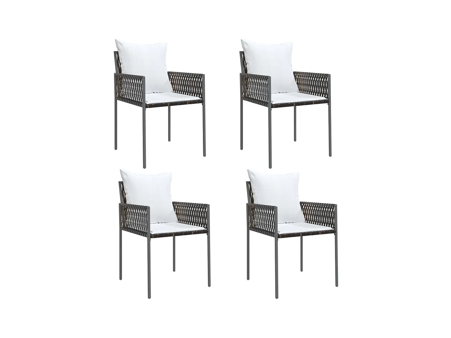 Mørkøv  5-delige Tuinset met kussens poly rattan en staal