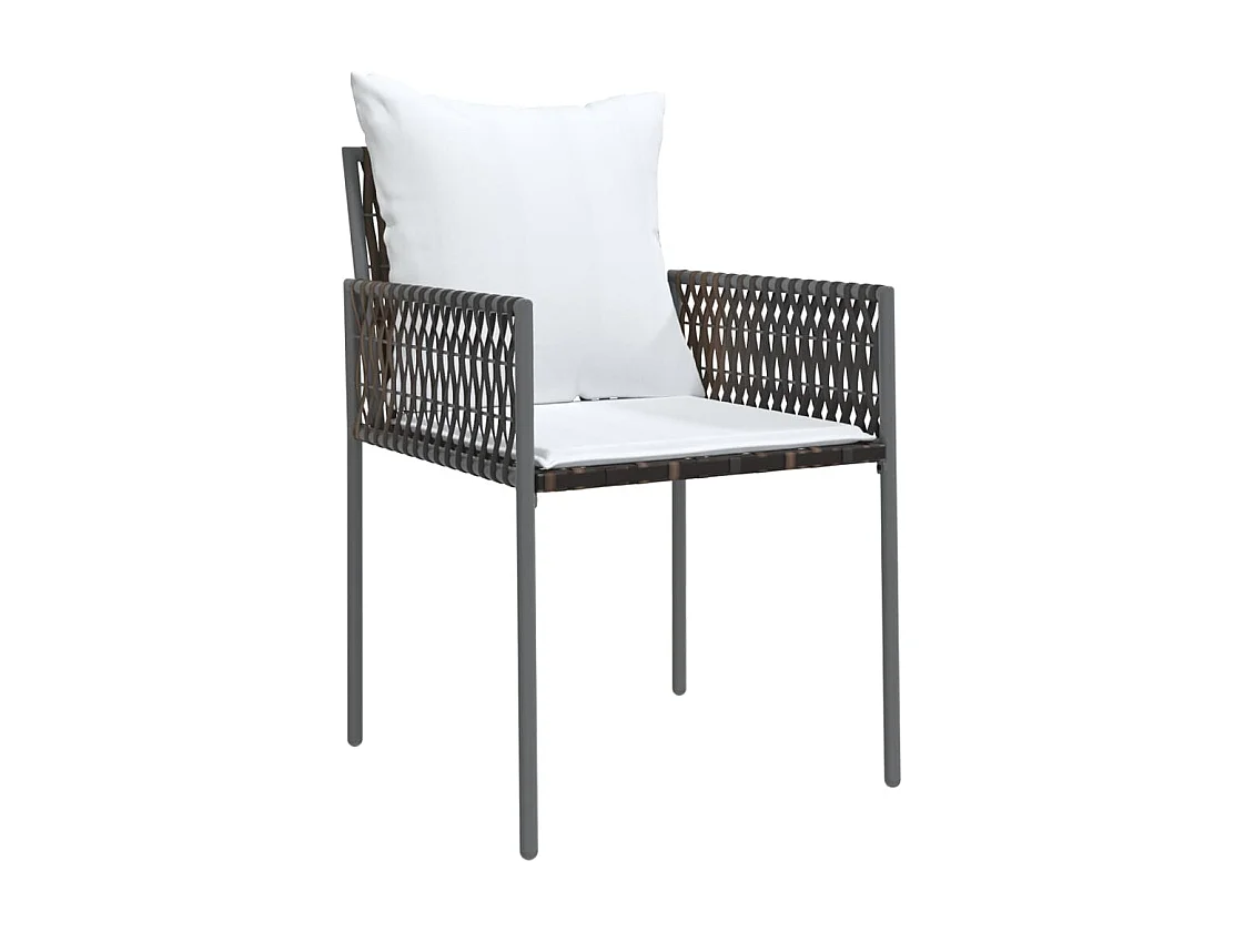 Mørkøv  Ensemble à manger de jardin 5 pcs coussins résine tressée acier