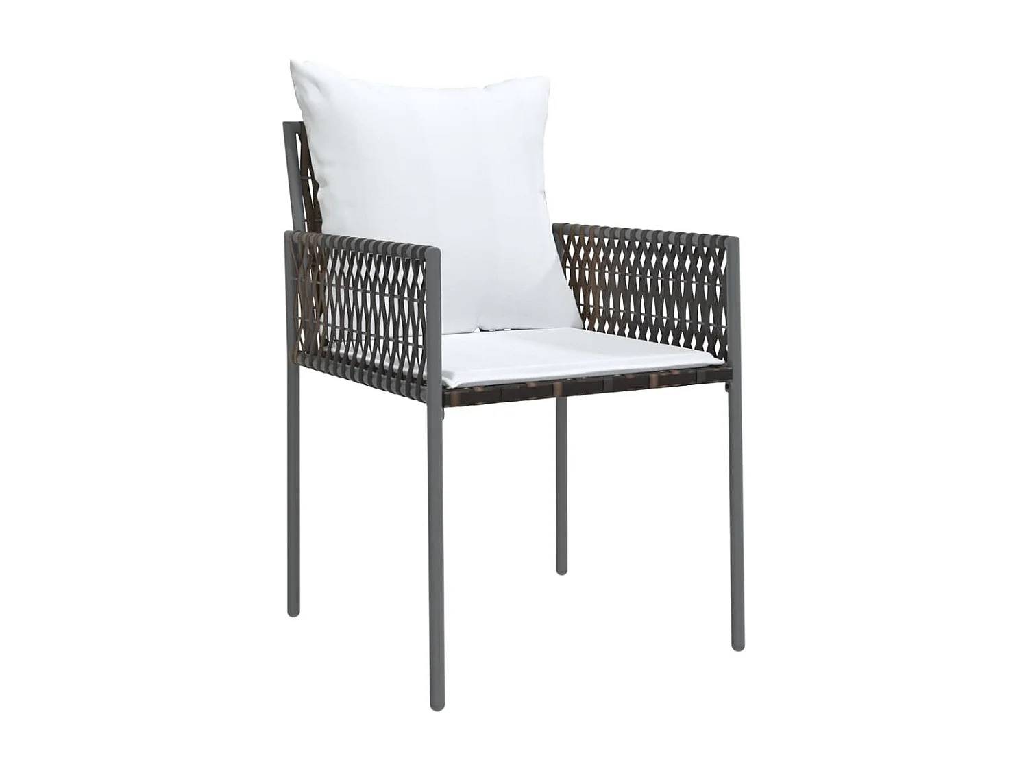 Mørkøv  Ensemble à manger de jardin 5 pcs coussins résine tressée acier