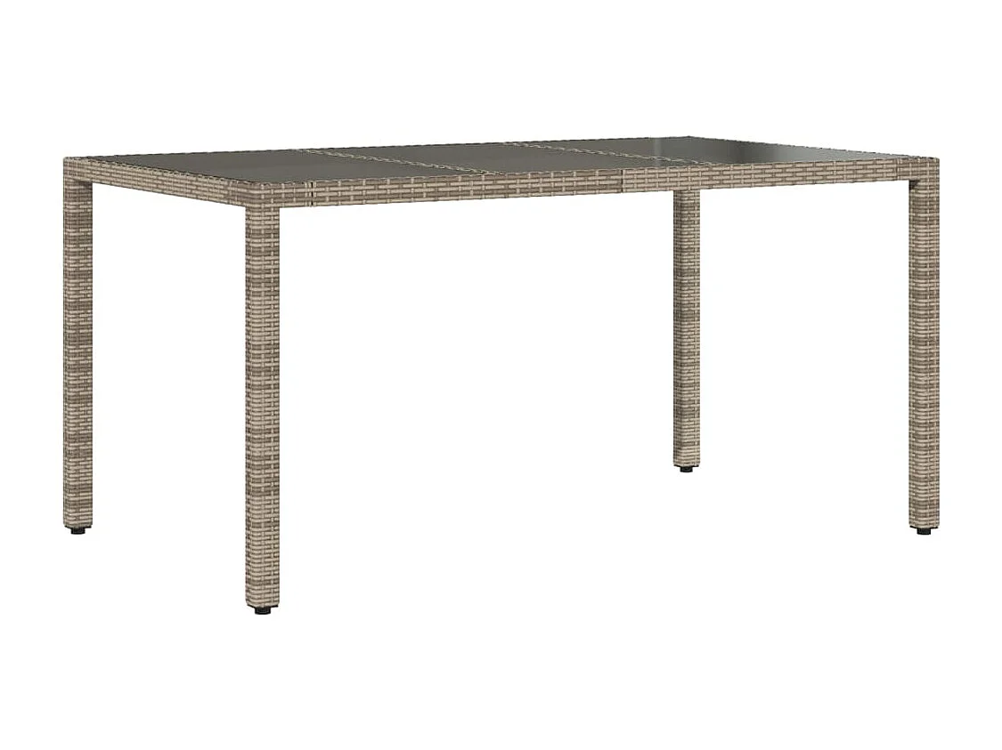 Bakersfield  Ensemble à manger de jardin et coussins 7 pcs gris rotin verre