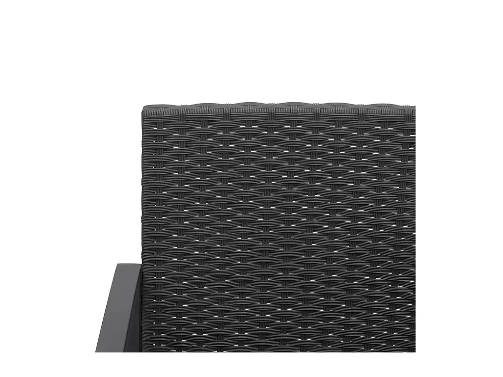 Ottavio  Set comedor de jardín 5 pzas con cojines PP aspecto ratán negro