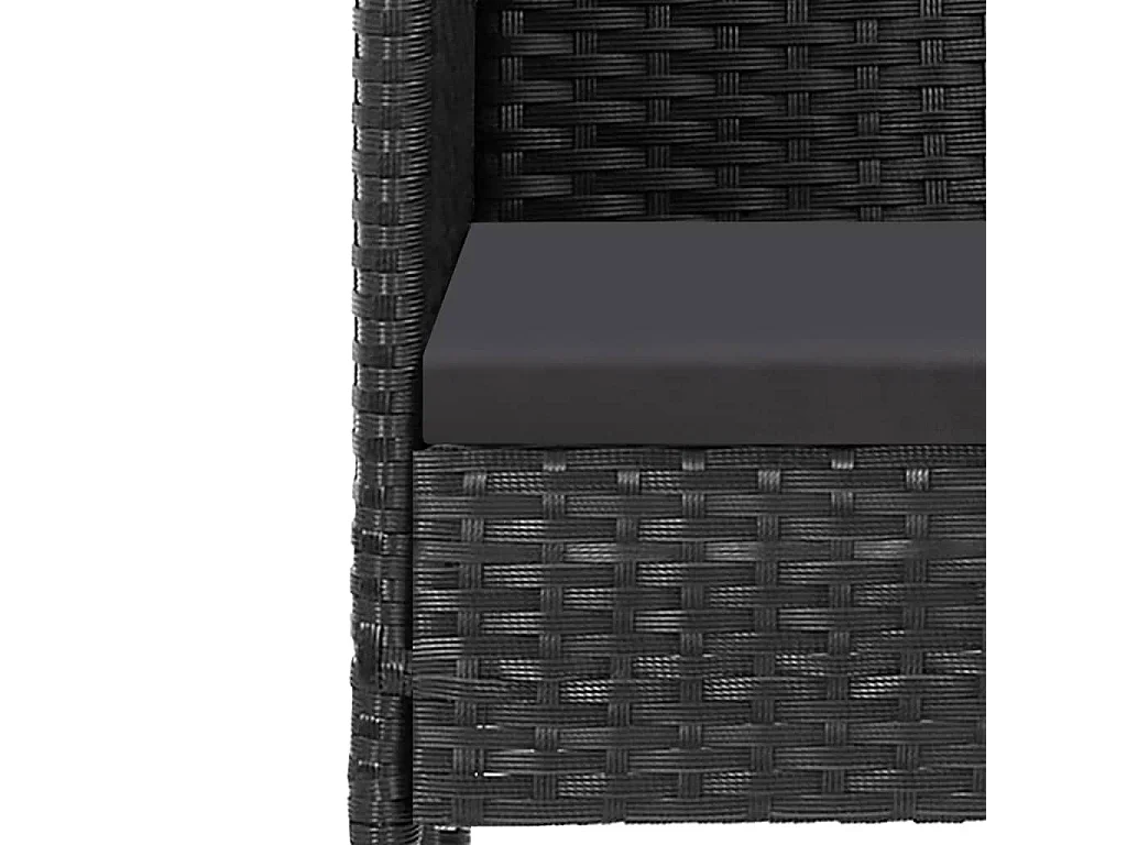 Lara  Set de muebles jardín 5 pzas con cojines ratán sintético negro