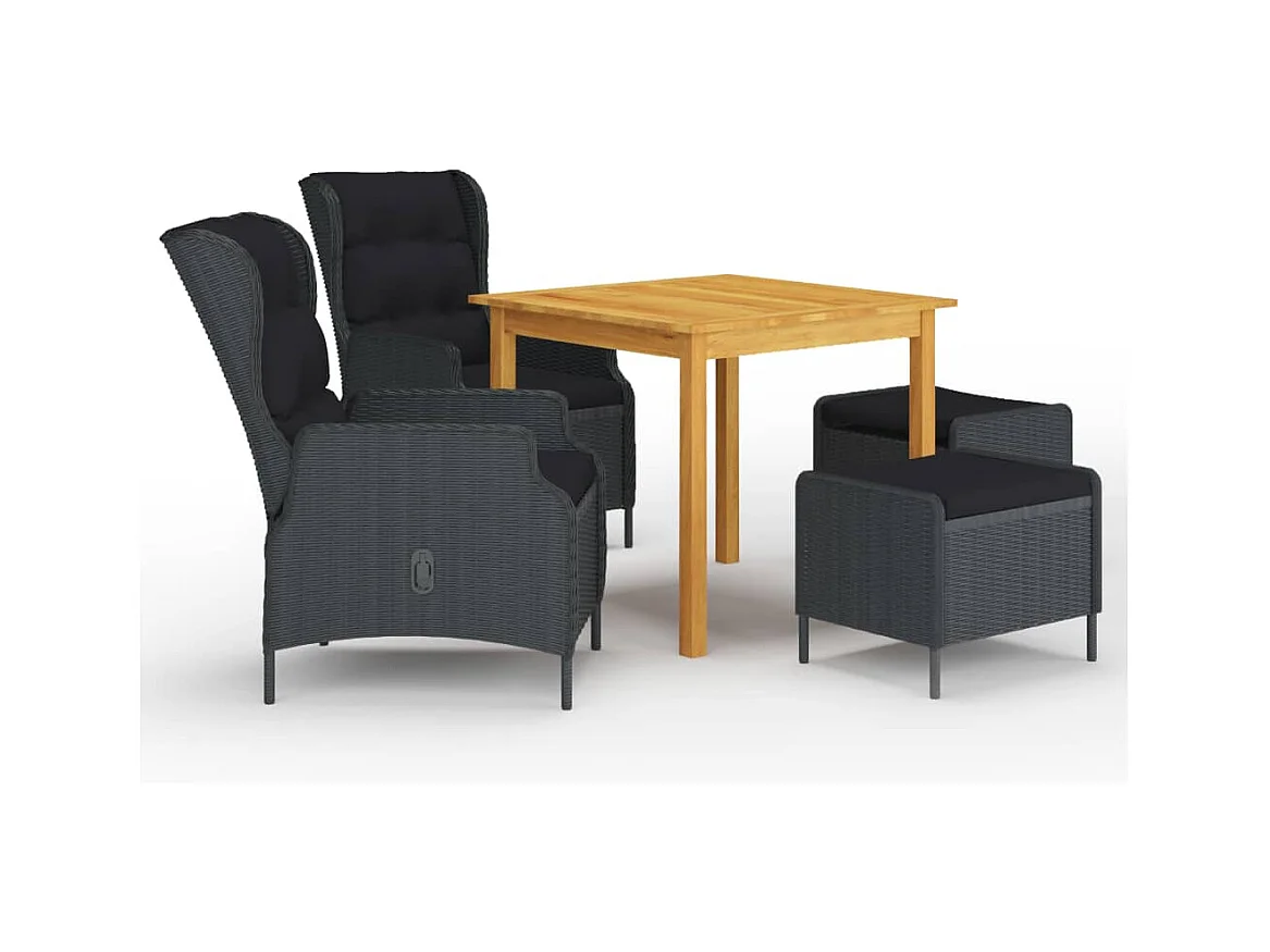 Jorvild  Ensemble à manger de jardin 5 pcs Gris foncé