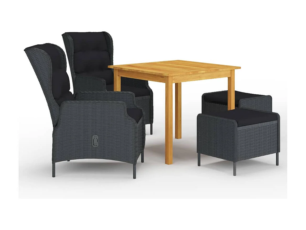 Jorvild  Ensemble à manger de jardin 5 pcs Gris foncé