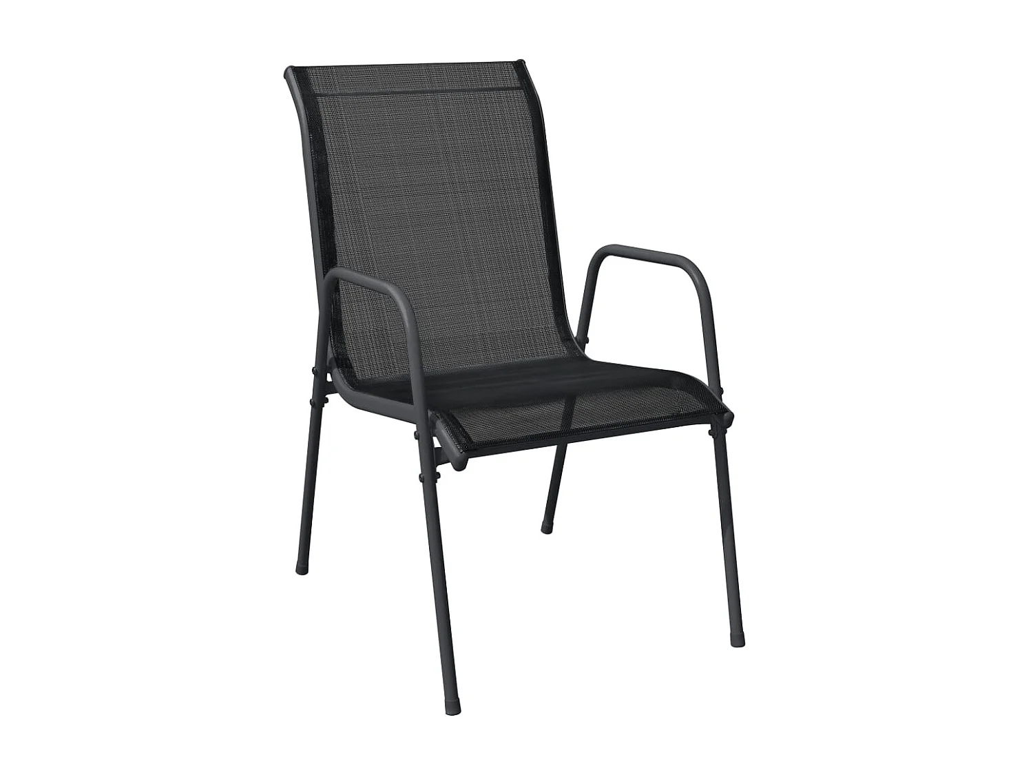 Hyères  Juego de comedor para jardín 7 piezas acero y textilene negro