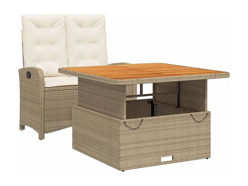 Gorham  2-delige Tuinset met kussens poly rattan beige