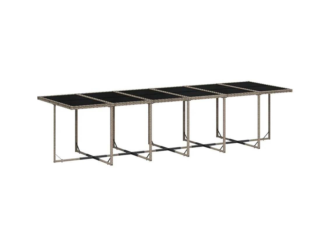 Jeffersontown  Set comedor de jardín con cojines 13 pzas ratán sintético gris