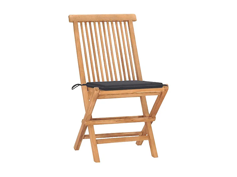 Danaë  Ensemble à manger d'extérieur pliable avec coussin 3 pcs Teck