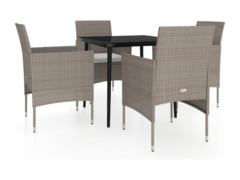 Cesarino  5-delige Tuinset met kussens beige en zwart