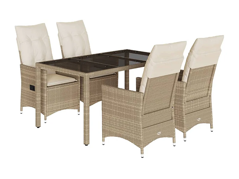 Colonial Pine Hills  5-delige Tuinset met kussens poly rattan beige
