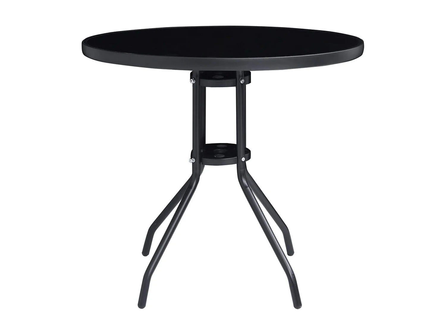 Cylmar  Set de comedor para jardín 5 piezas aluminio y textilene negro