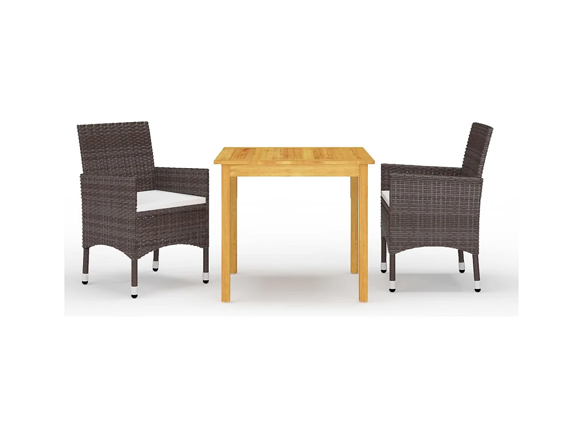 Arend  Juego de comedor de jardín de 3 piezas marrón