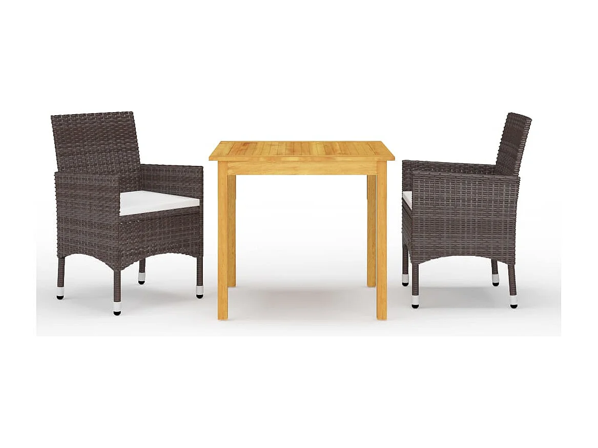 Arend  Ensemble à manger de jardin 3 pcs Marron