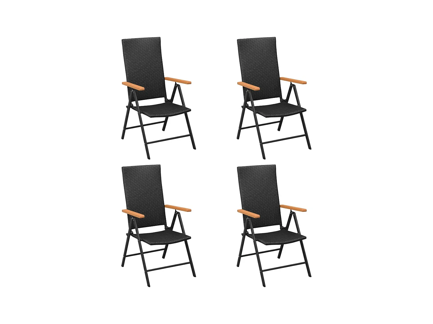 Garden Furniture -  Ensemble à manger de jardin 5 pcs noir et marron