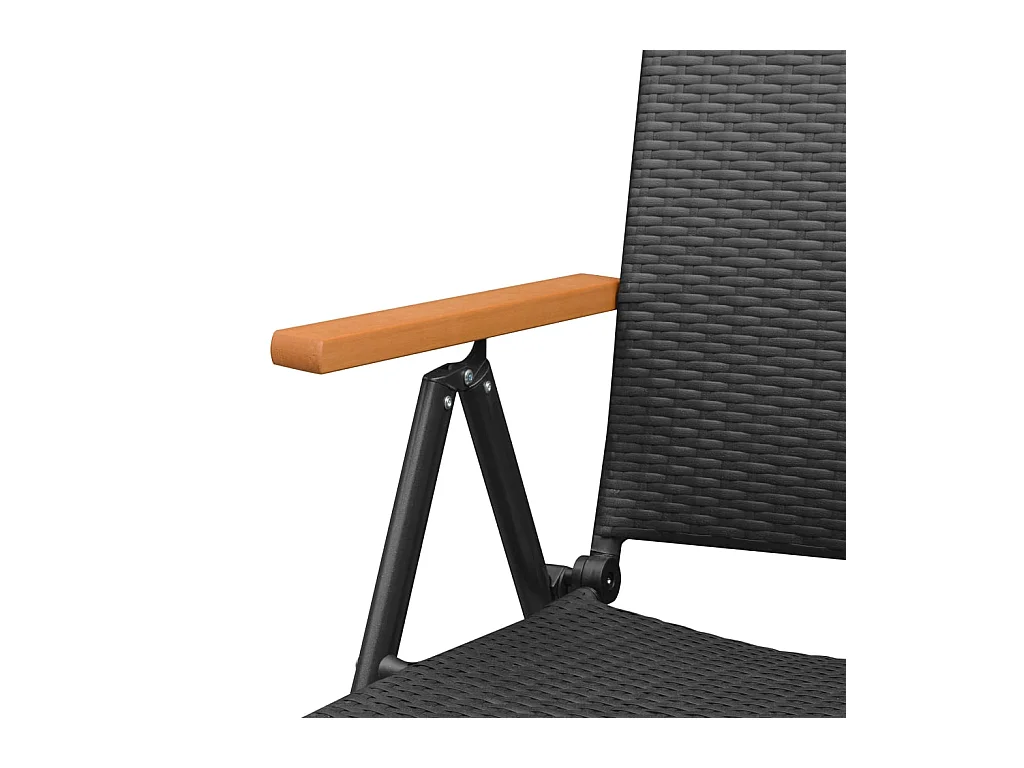 Garden Furniture -  Ensemble à manger de jardin 5 pcs noir et marron