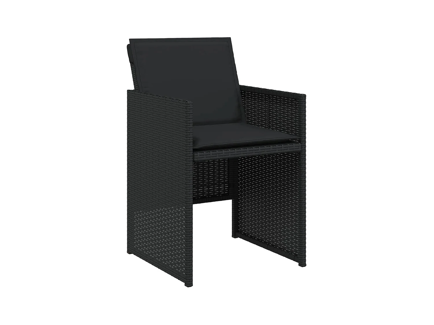 Kelior  Ensemble à manger de jardin coussins 5pcs Noir Résine tressée