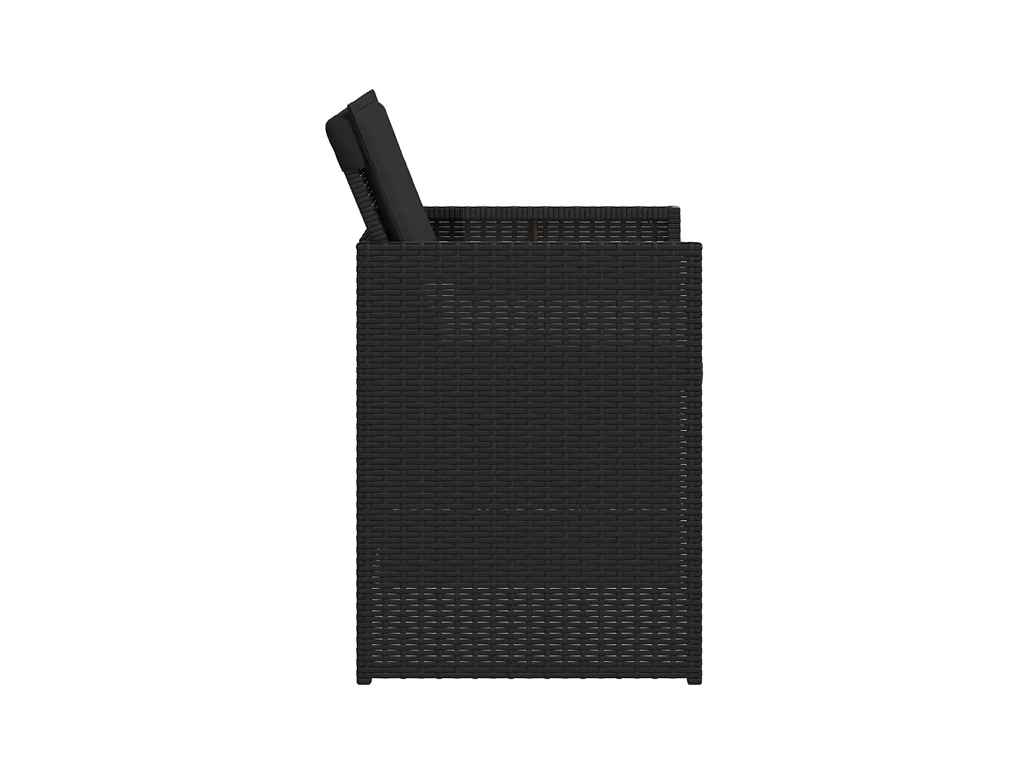 Kelior  Ensemble à manger de jardin coussins 5pcs Noir Résine tressée