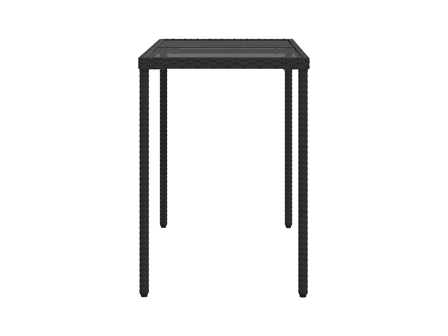 Kelior  Ensemble à manger de jardin coussins 5pcs Noir Résine tressée