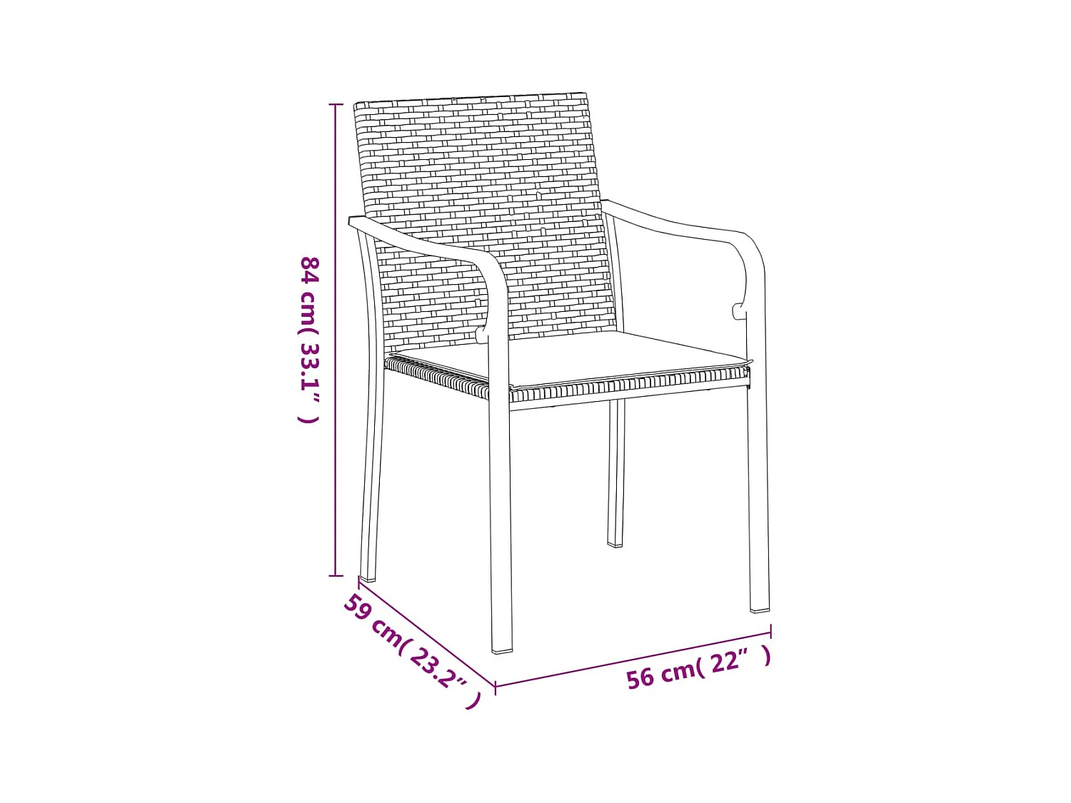 Tholen  Juego comedor jardín 5 piezas y cojines ratán sintético y acero
