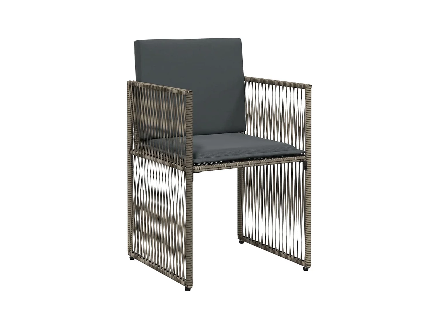 Cille  Ensemble à manger de jardin et coussins 7 pcs gris rotin