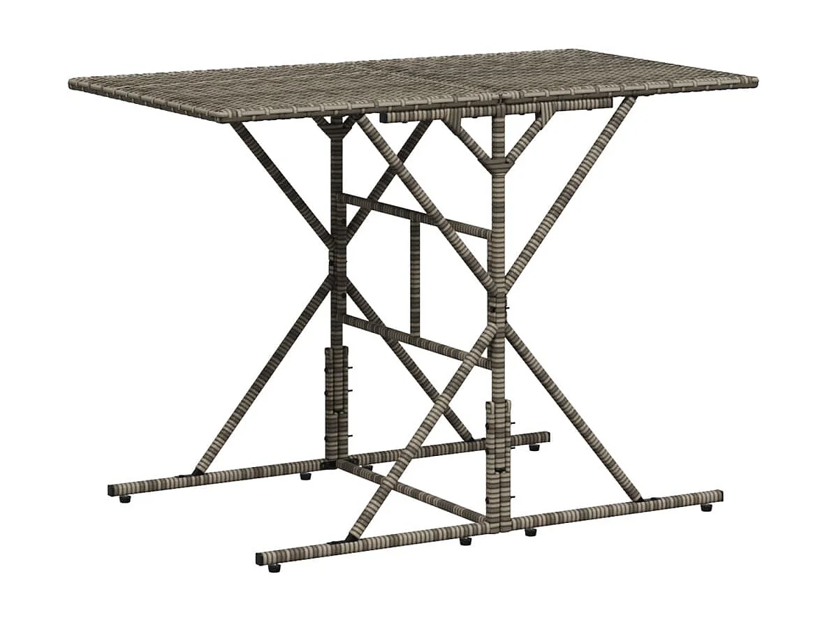 Cille  Ensemble à manger de jardin et coussins 7 pcs gris rotin