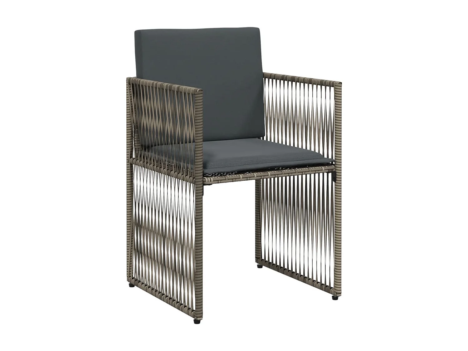 Cille  Ensemble à manger de jardin et coussins 7 pcs gris rotin