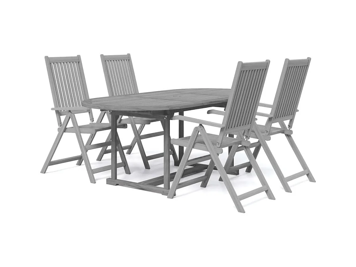 Jean-Pierre-Luc  Ensemble à manger de jardin 5 pcs Bois d'acacia massif