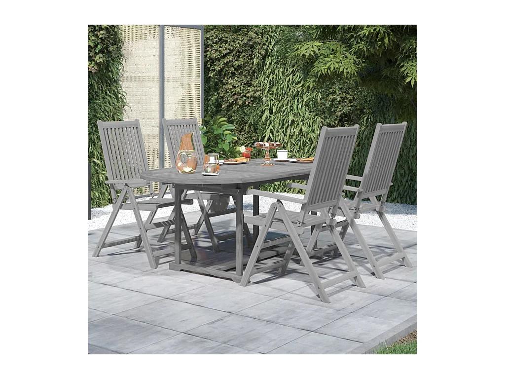 Jean-Pierre-Luc  Ensemble à manger de jardin 5 pcs Bois d'acacia massif