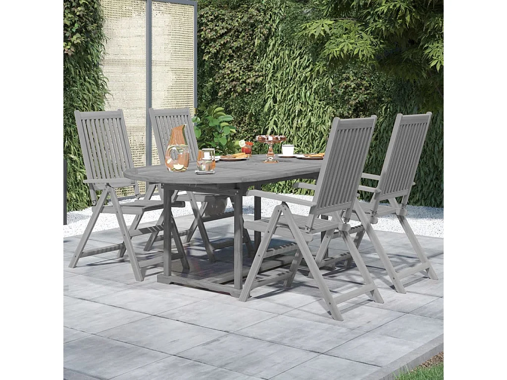 Jean-Pierre-Luc  Ensemble à manger de jardin 5 pcs Bois d'acacia massif