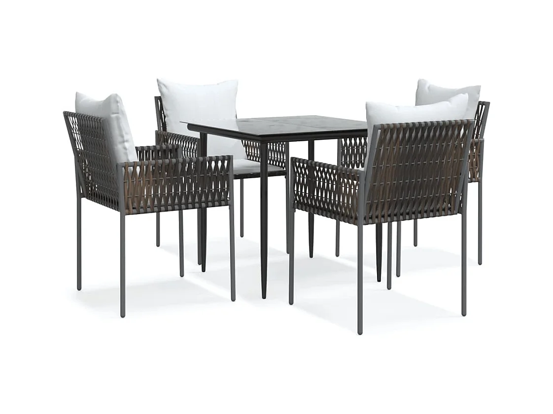 Blen  5-delige Tuinset met kussens poly rattan en staal