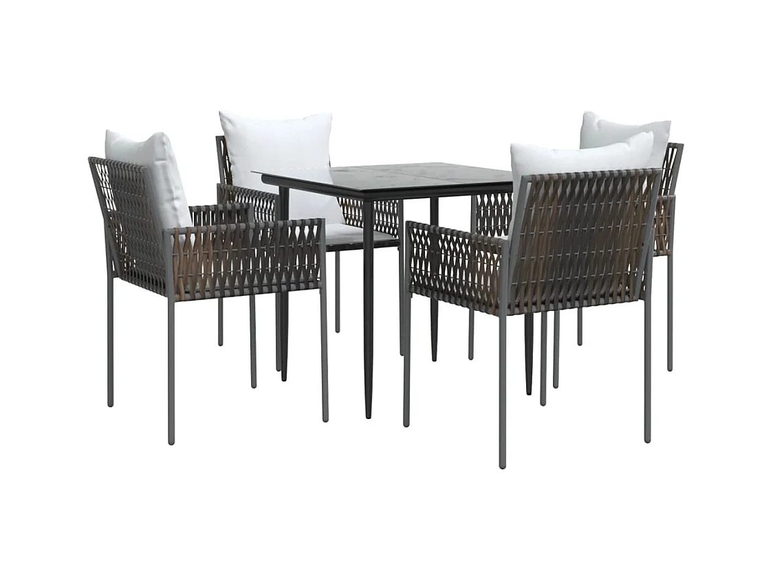 Blen  5-delige Tuinset met kussens poly rattan en staal