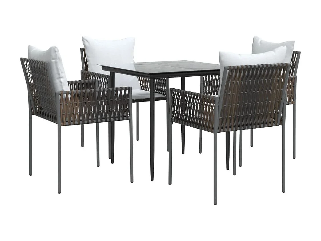 Blen  5-delige Tuinset met kussens poly rattan en staal