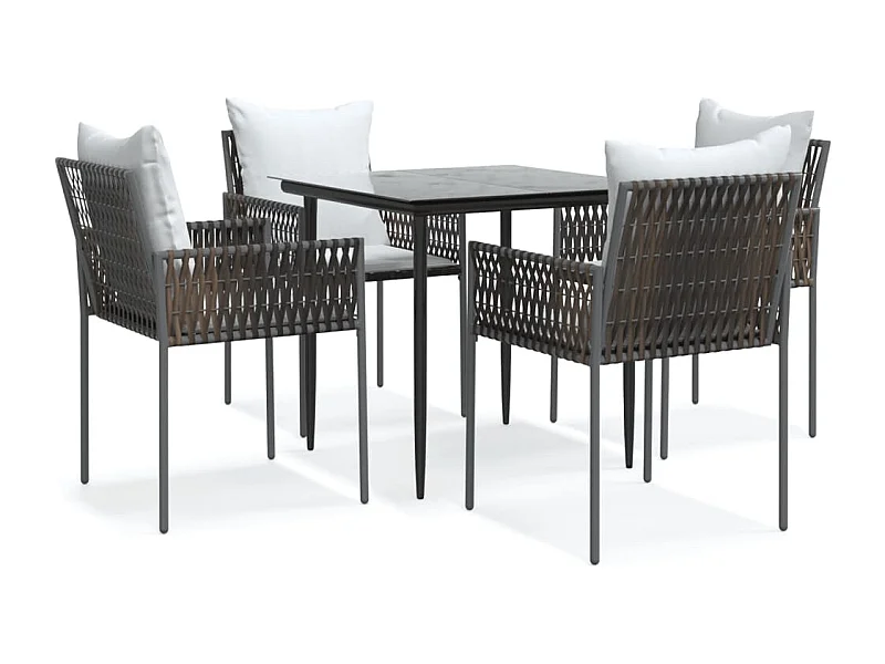 Blen  5-delige Tuinset met kussens poly rattan en staal