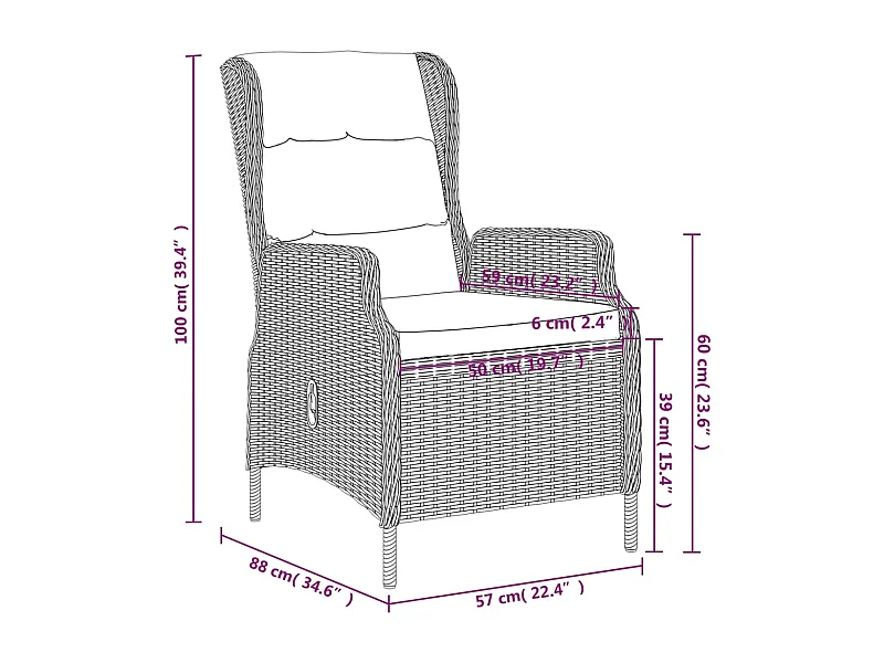 Mayra  Ensemble à manger de jardin 7 pcs Gris foncé