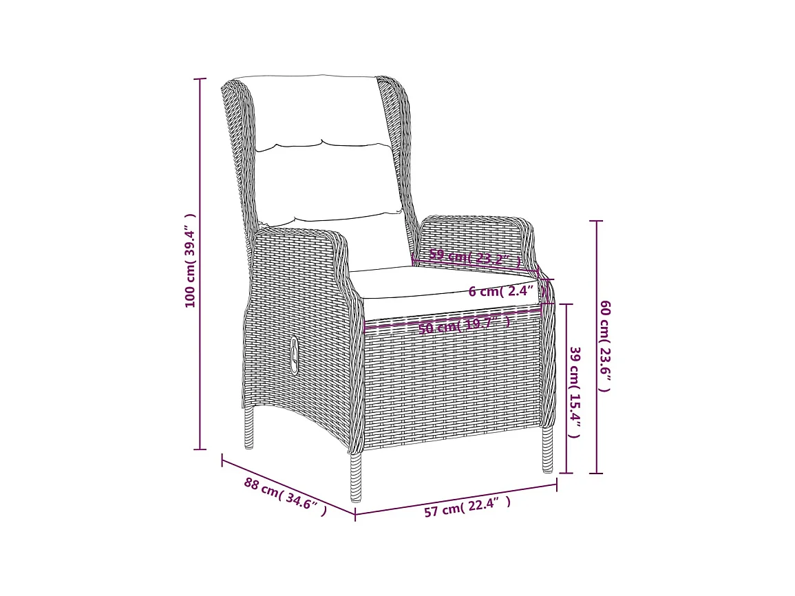 Mayra  Ensemble à manger de jardin 7 pcs Gris foncé
