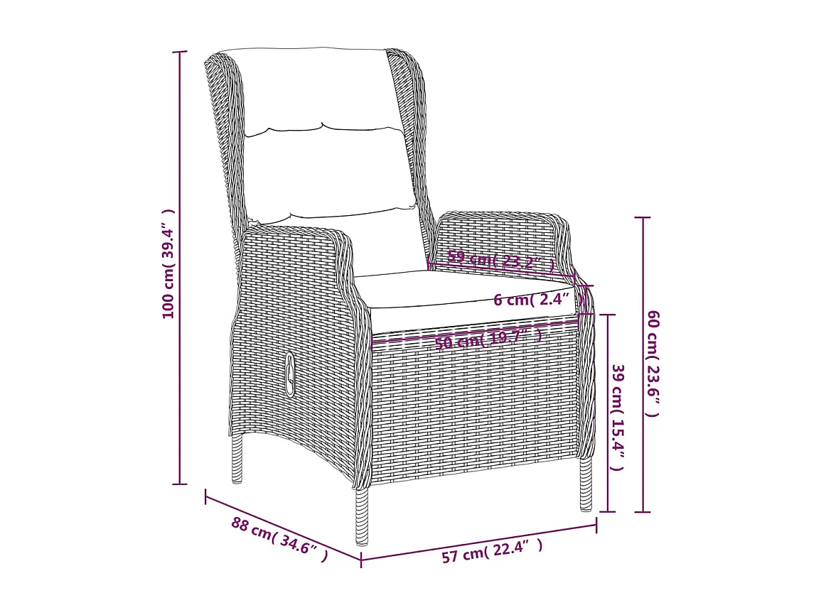 Mayra  Ensemble à manger de jardin 7 pcs Gris foncé