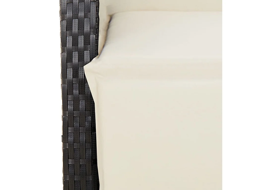 Toby Dean  Set comedor de jardín 3 pzas con cojines ratán sintético negro