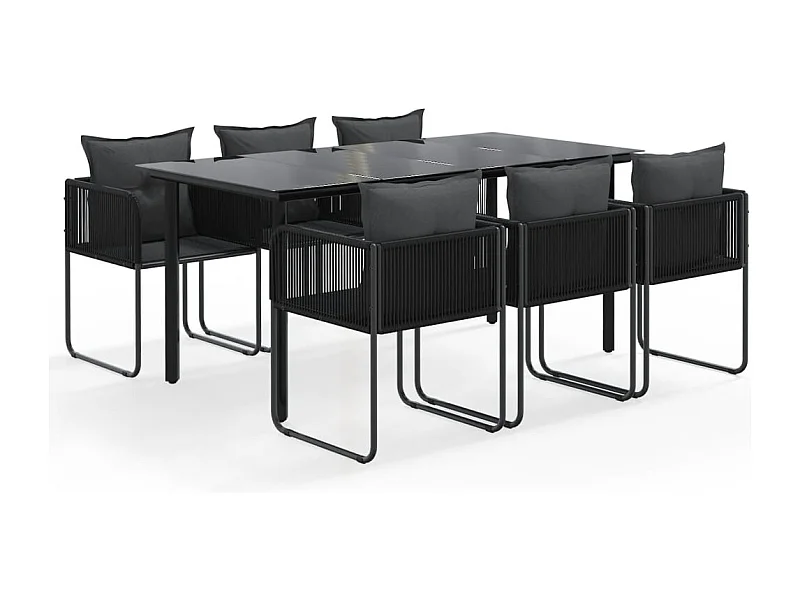 Scandicci  Ensemble à manger de jardin 7 pcs Noir