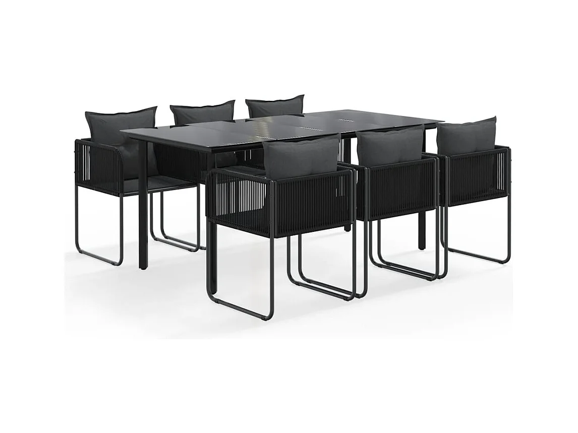 Scandicci  Ensemble à manger de jardin 7 pcs Noir